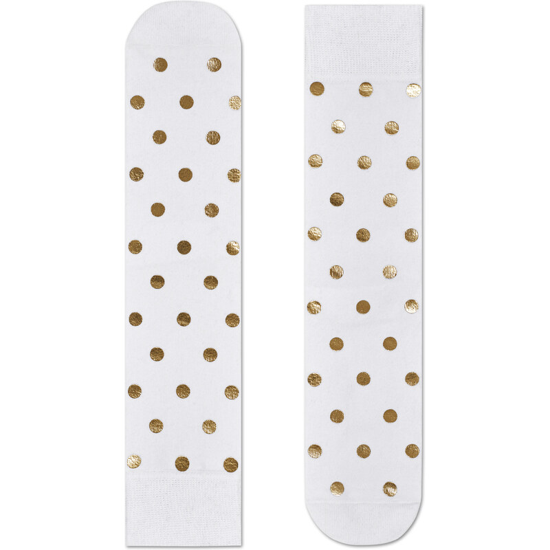 Happy Socks Metallic Dot Ponožky Bílá