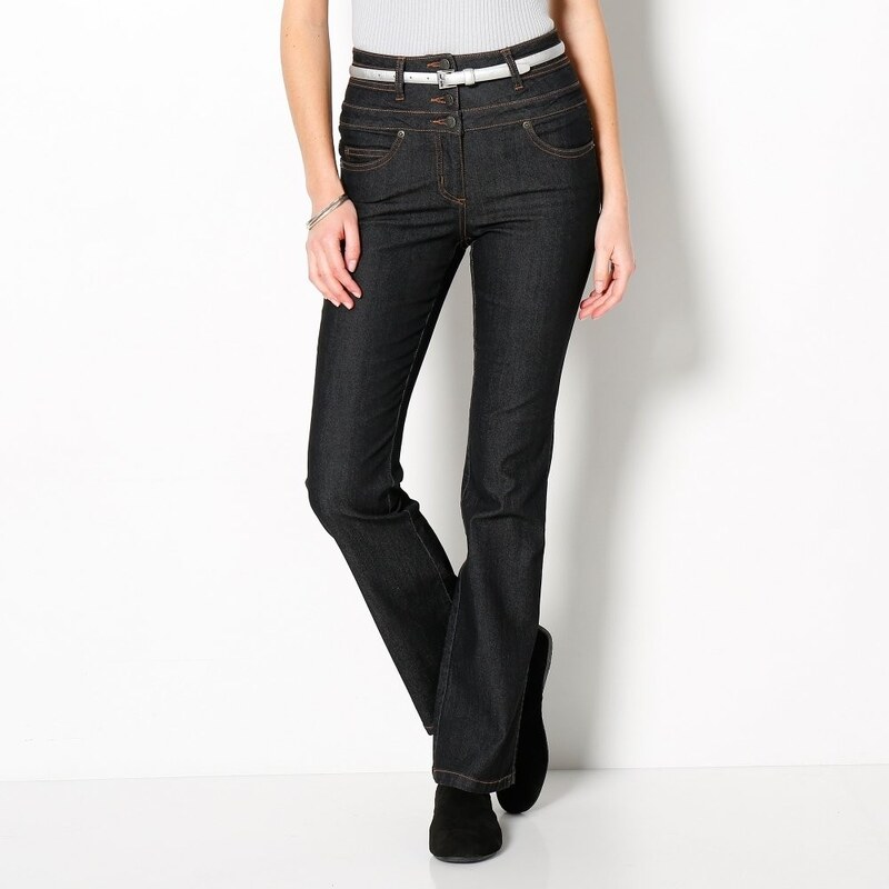 Blancheporte Bootcut džíny s vysokým pasem černá 46