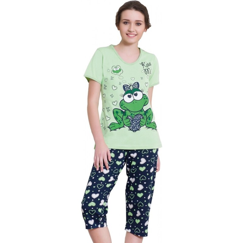 Vienetta Secret Dámské pyžamo Žabka capri zelené