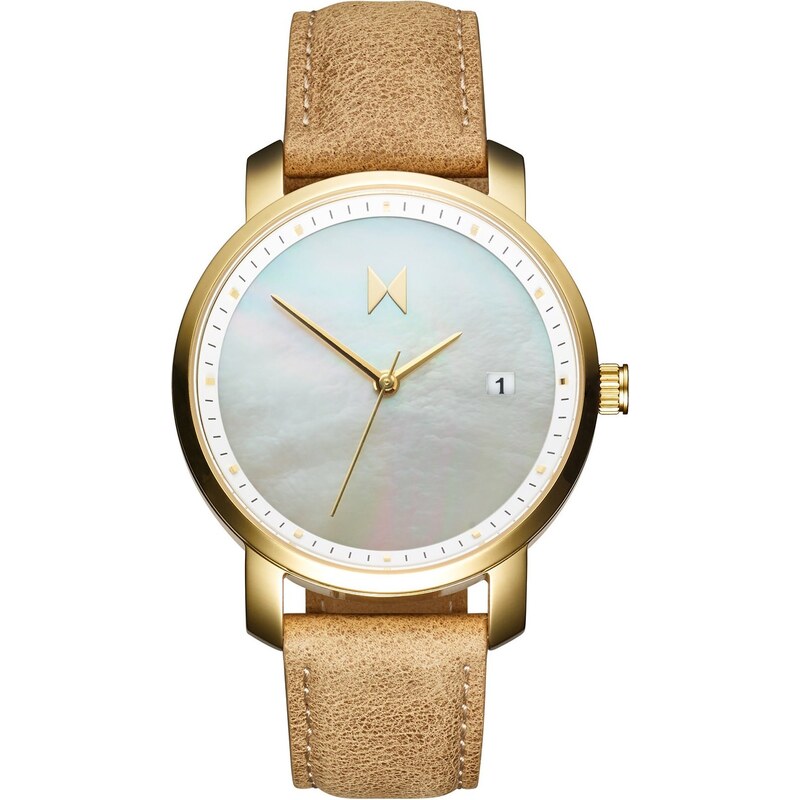 MVMT Woman Gold Pearl / Leather