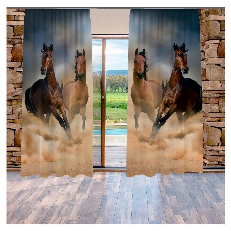 Xdecor Koně (140 x 250 cm) - Dekorační závěs