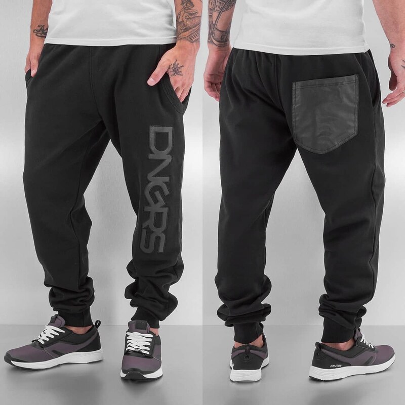 Dangerous DNGRS PU Logo Sweat Pants Black