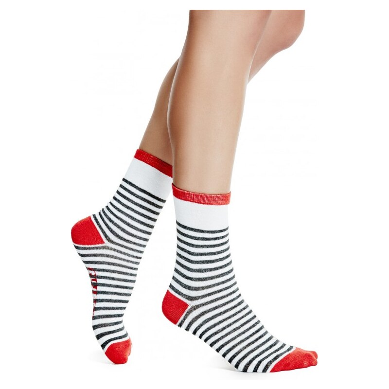 GUESS GUESS Striped Crew Socks - white multi