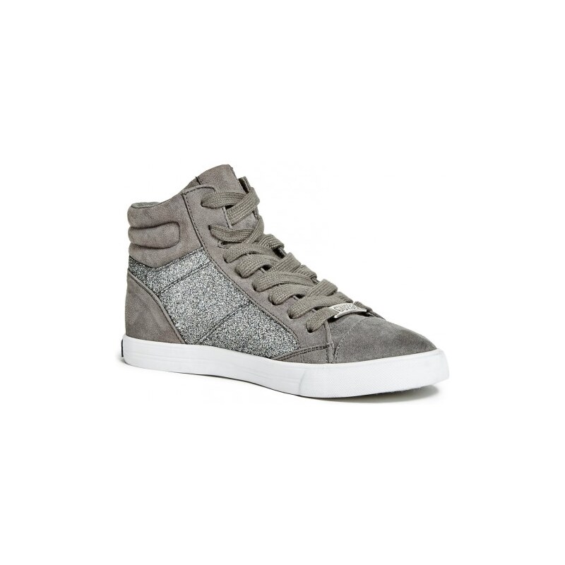 GUESS GUESS Betina High-Top Glitter Sneakers - silver