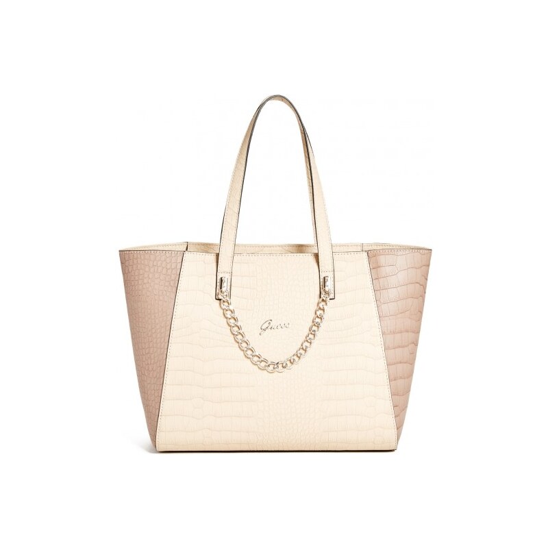 GUESS GUESS Fruitful Croc-Embossed Tote - sand multi