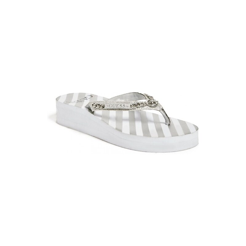 GUESS GUESS Marlow Wedge Flip-Flops - white multi