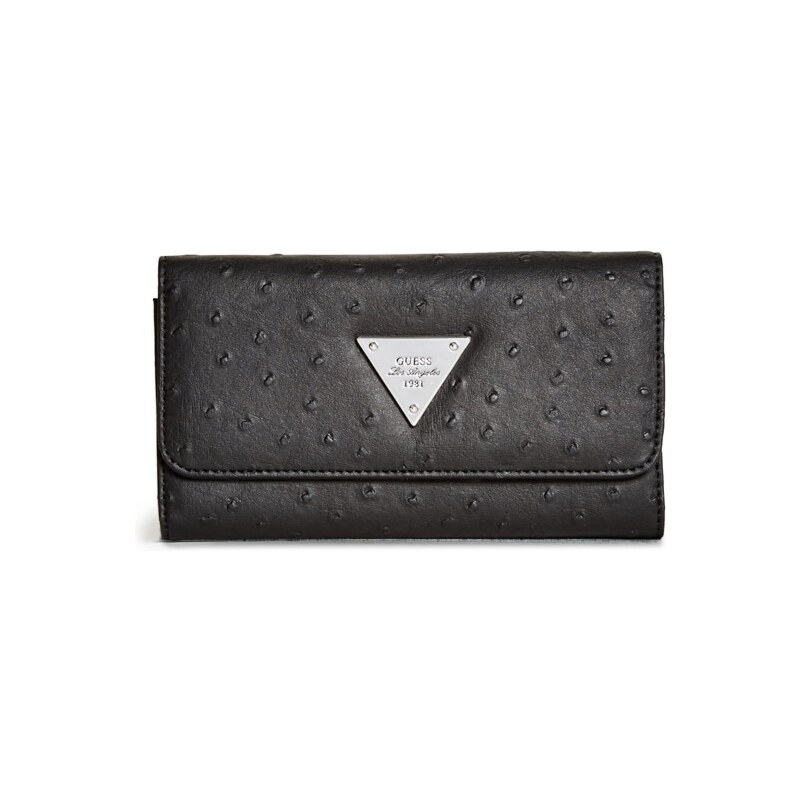 GUESS GUESS Stanwood Ostrich-Embossed Wallet - black