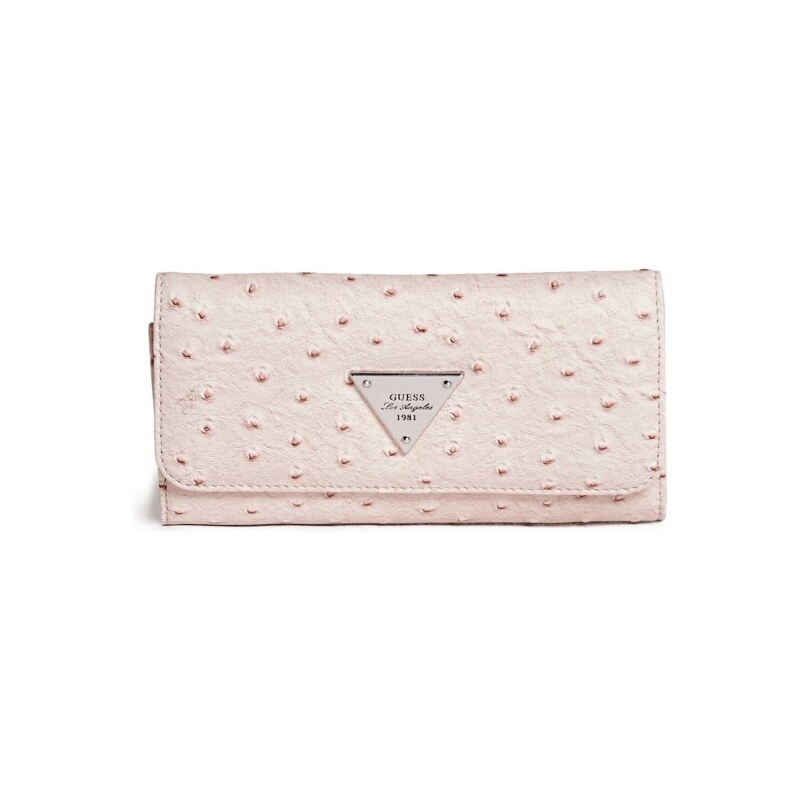 GUESS GUESS Stanwood Ostrich-Embossed Wallet - blush