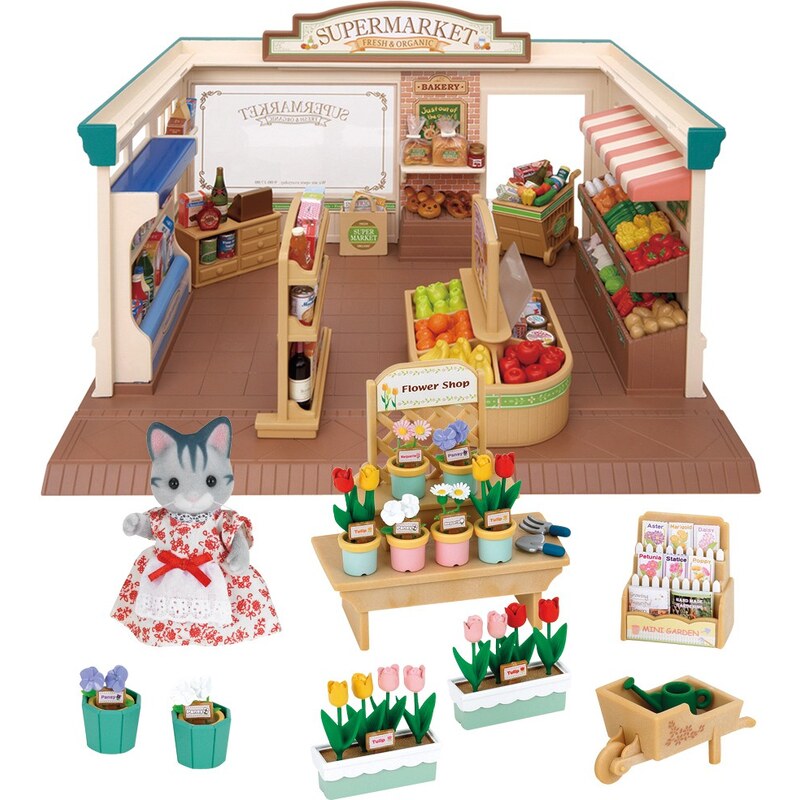 Sylvanian Families Dárkový set - Supermarket s příslušenstvím a figurkou