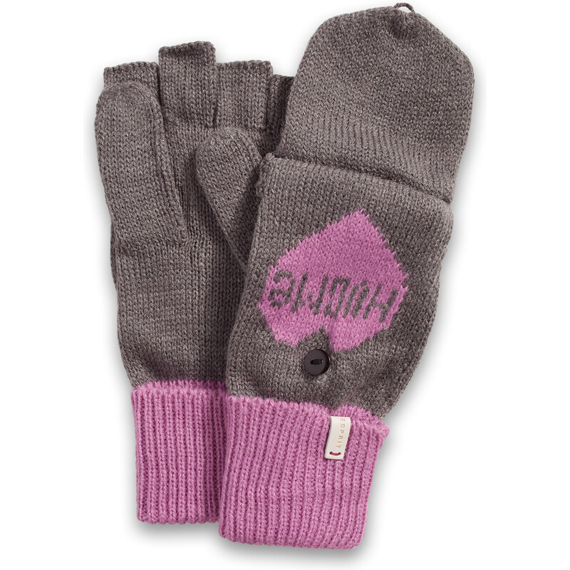Esprit 2-in-1 knitted gloves with a heart motif