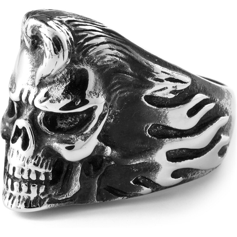 Trendhim Ocelový prsten s lebkou Elvis R2984