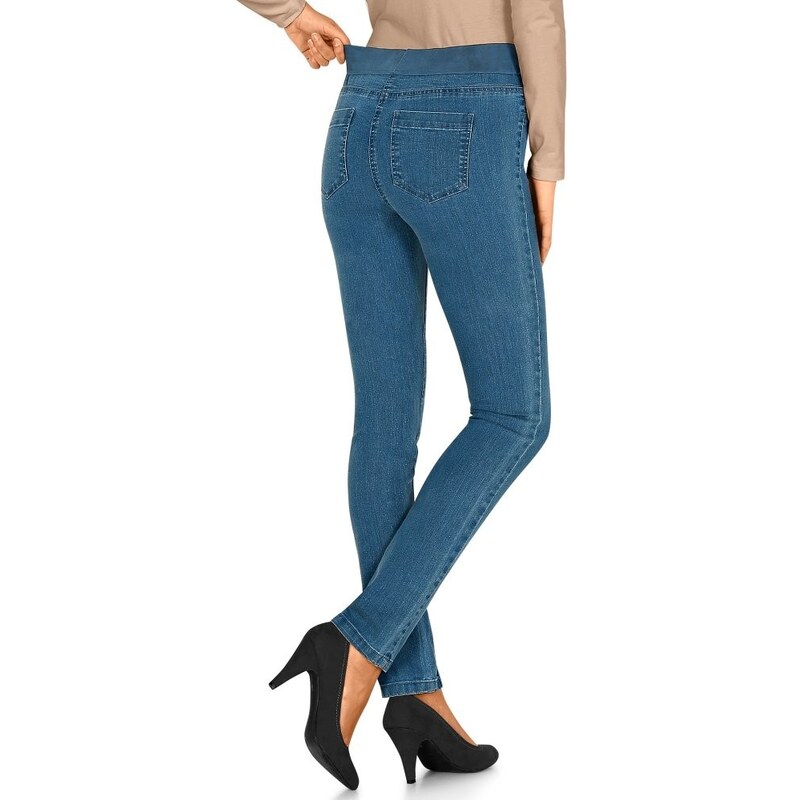 Blancheporte Pružné legínové džíny sepraná modrá
