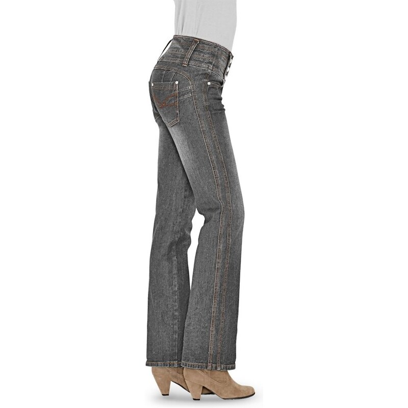 Blancheporte Tvarující džíny s efektem zeštíhlení a plochého bříška šedá