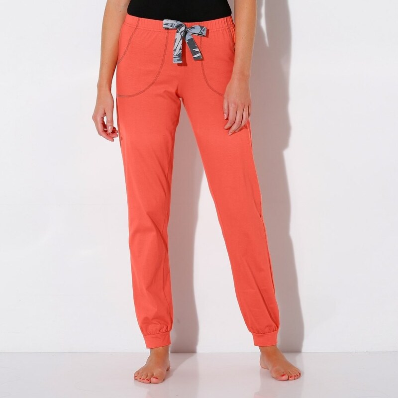 Blancheporte Jednobarevné volnočasové kalhoty "jungle" korálová