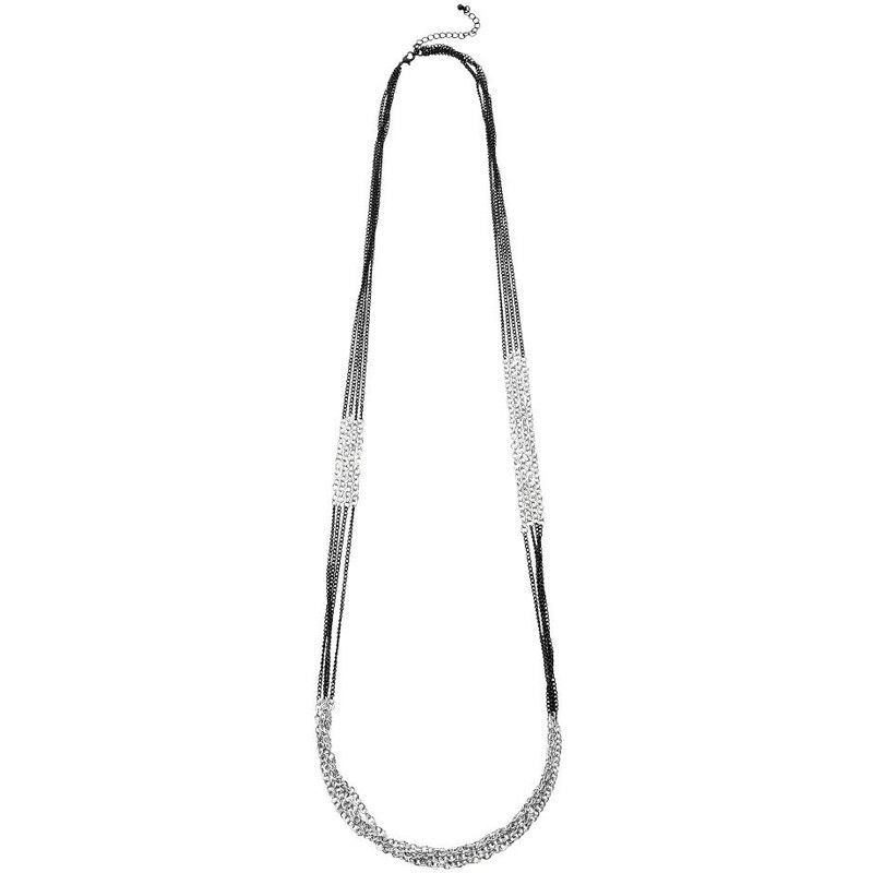 Blancheporte Dvoubarevný náhrdelník černá/stříbrná 104cm