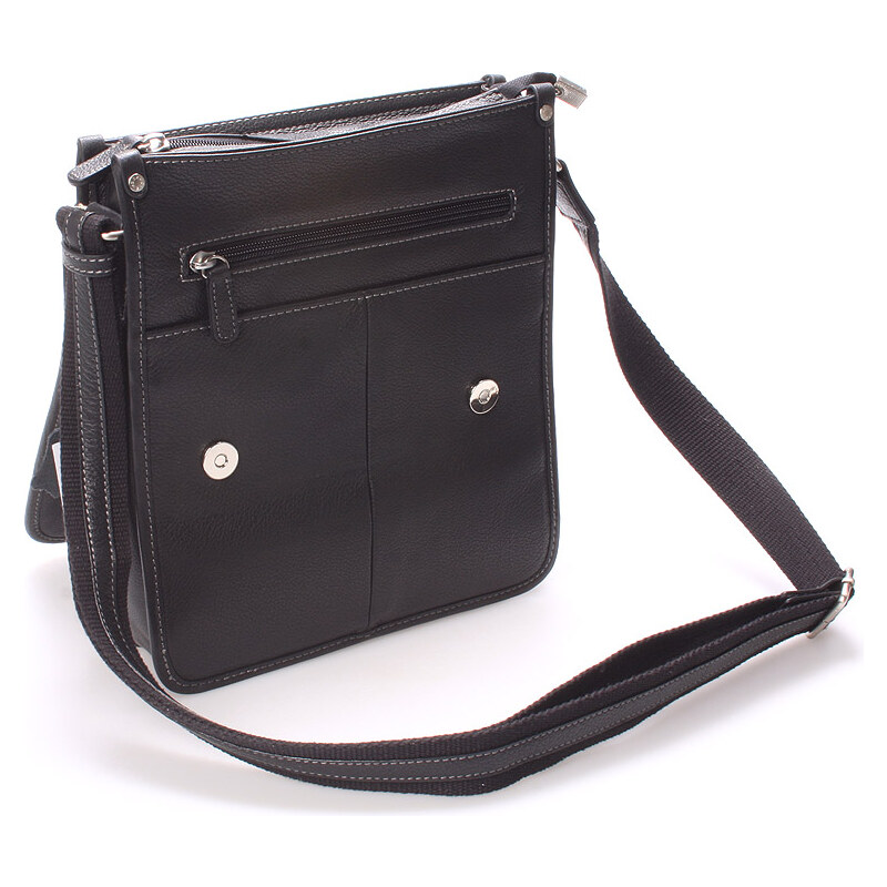 Luxusní pánská kožená taška přes rameno černá - Hexagona Marco černá