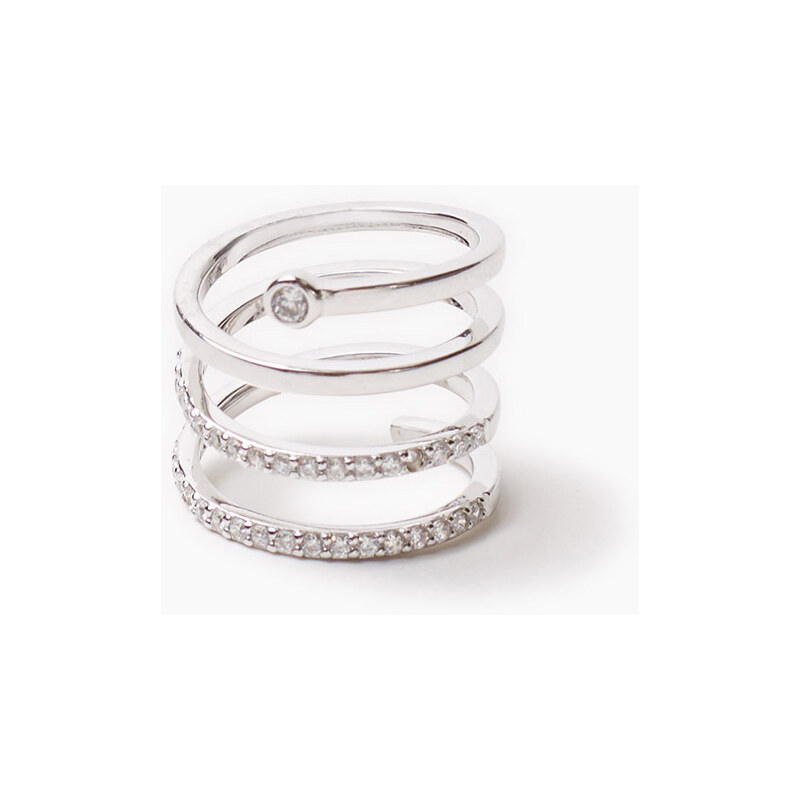 Esprit Prsten, tvar spirály, šterlin. stříbro a zirkony