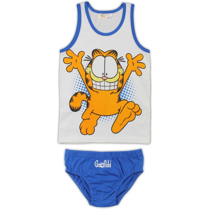 E plus M Chlapecký set tílka a slipů Garfield - bílo-modrý