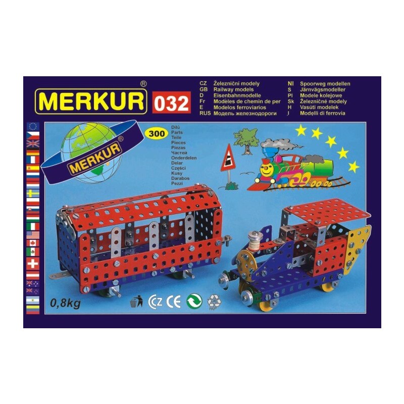 Merkur Stavebnice 032 Železniční modely 10 modelů - 300 ks