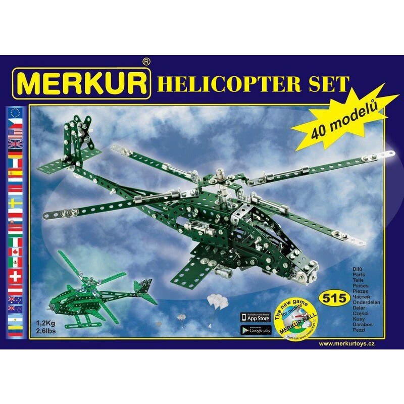 Merkur Stavebnice Helikopter Set 40 modelů - 515 ks
