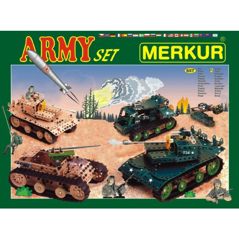 Merkur Stavebnice Army Set - 657 ks 2 vrstvy