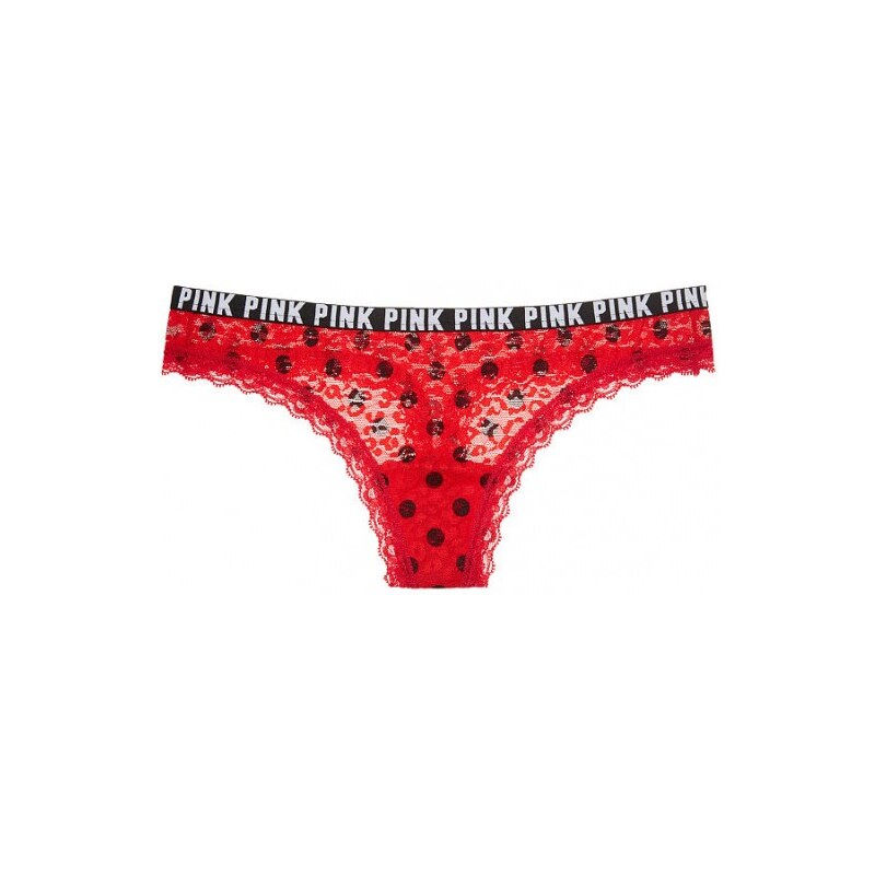 Victoria's Secret Krajková sexy tanga Leopard Lace Thong Panty