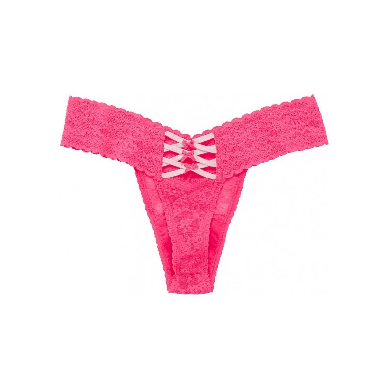 Victoria's Secret Sexy tanga se šněrováním The Lacie Thong Panty