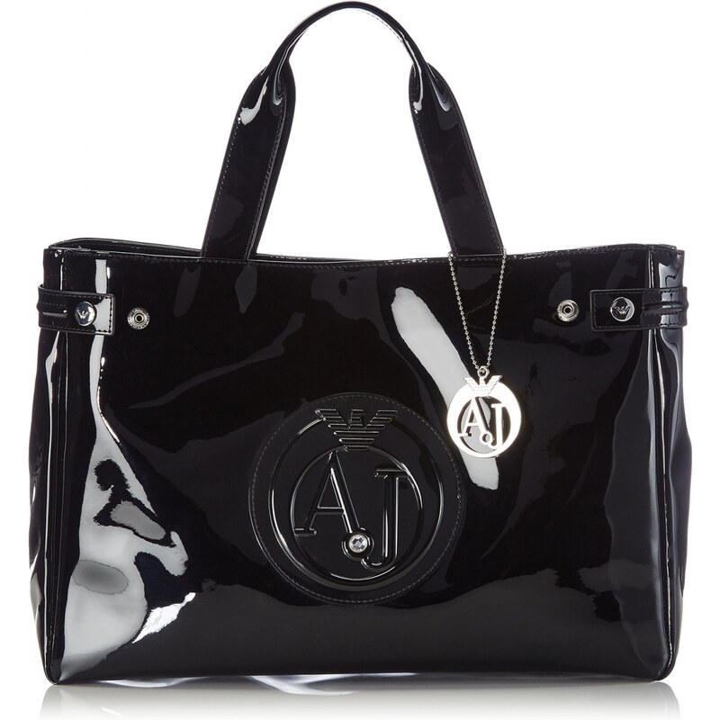 Armani Jeans Kabelka Shopping Bag With Charms, černá