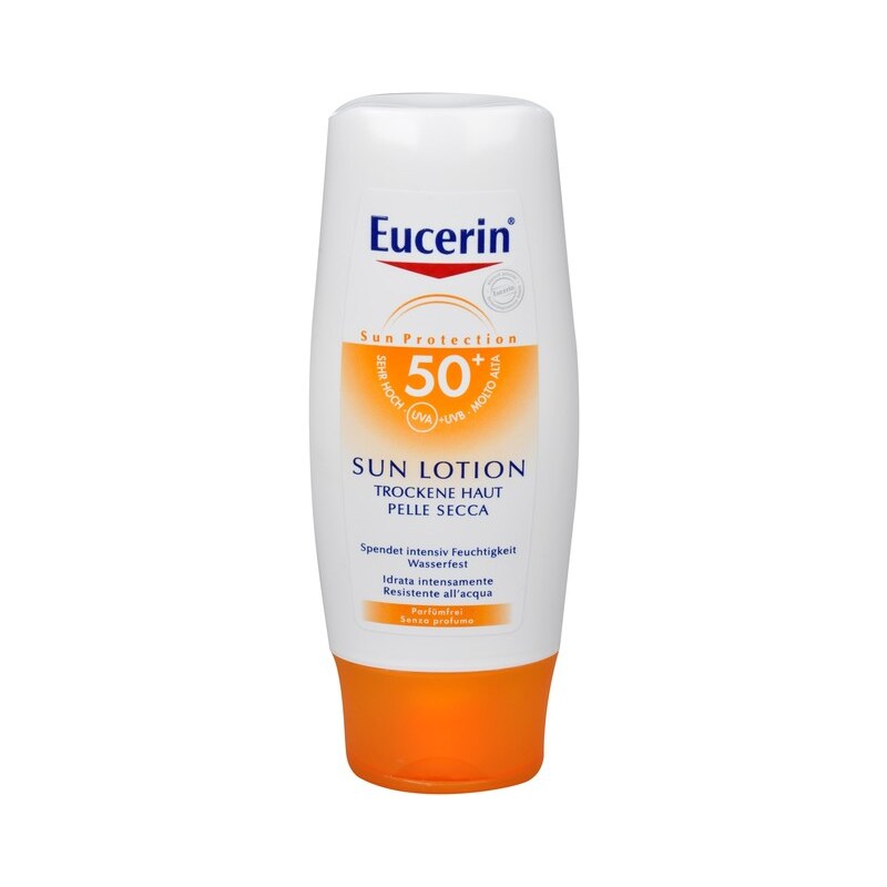 Eucerin Hydratační mléko na opalování pro suchou pleť SPF 50+ (Sun Lotion For Dry Skin) 150 ml