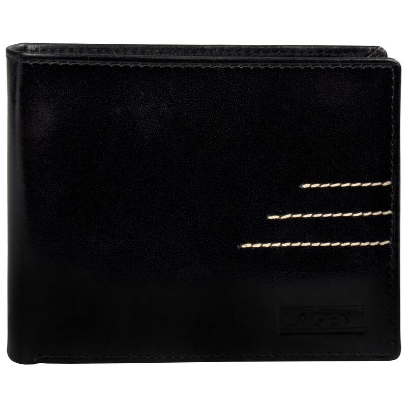 Lagen Pánská černá kožená peněženka Black 64666/C