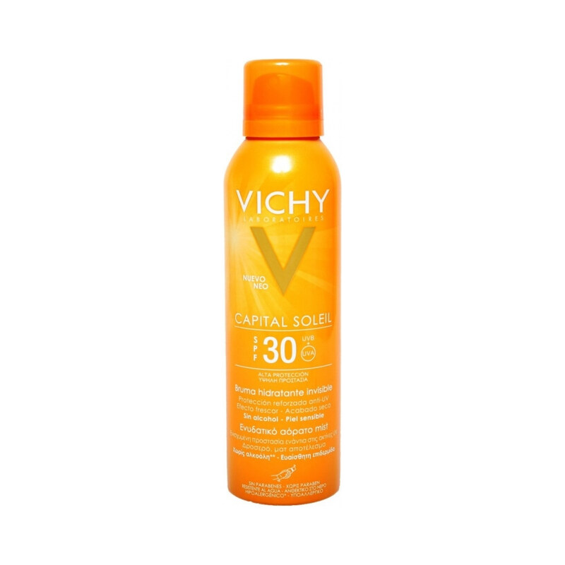 Vichy Neviditelný ochranný sprej Capital Soleil SPF 30 (Invisible Hydrating Mist) 200 ml