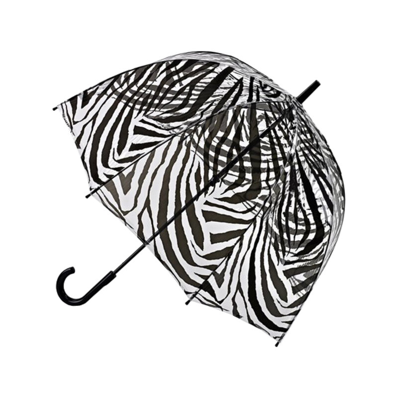 Fulton Dámský průhledný holový deštník Birdcage 2 Zebra L042-4