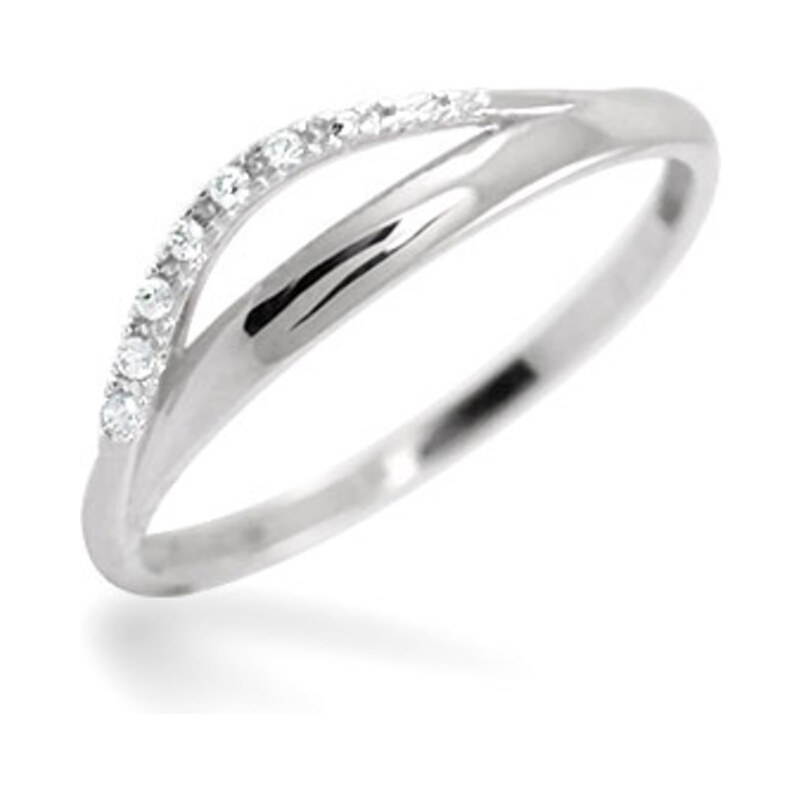Brilio Dámský prsten z bílého zlata s krystaly 229 001 00569 07