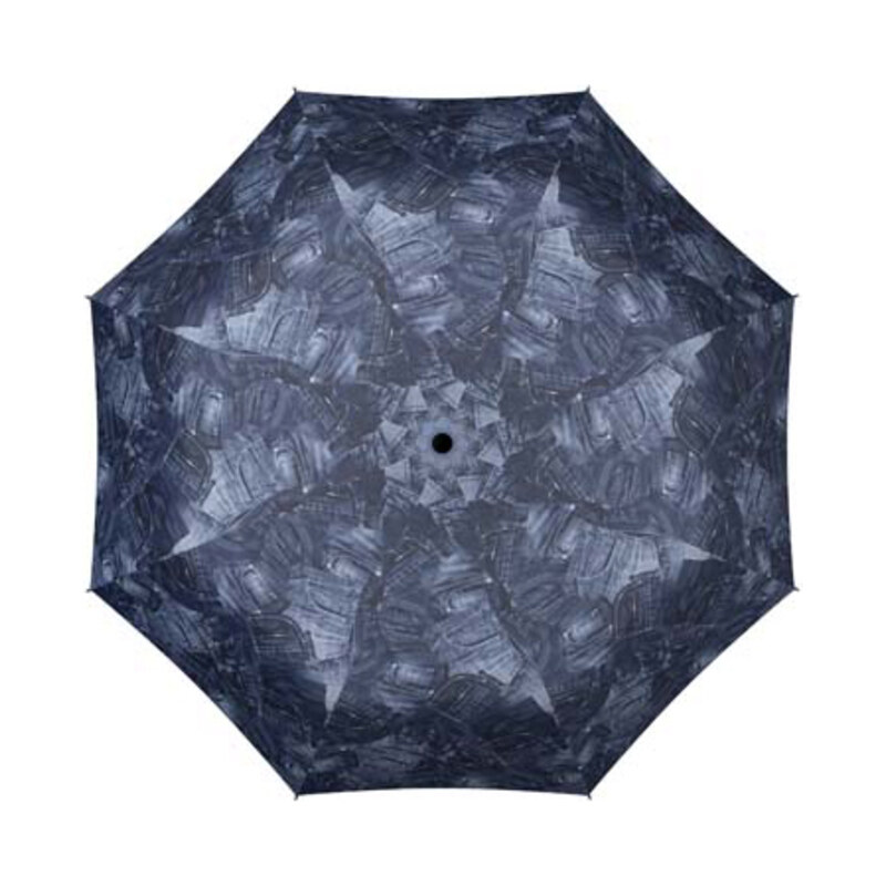 Doppler Dámský skládací mechanický deštník Derby Mini Hit Jeans 700065PJ-modré kapsy