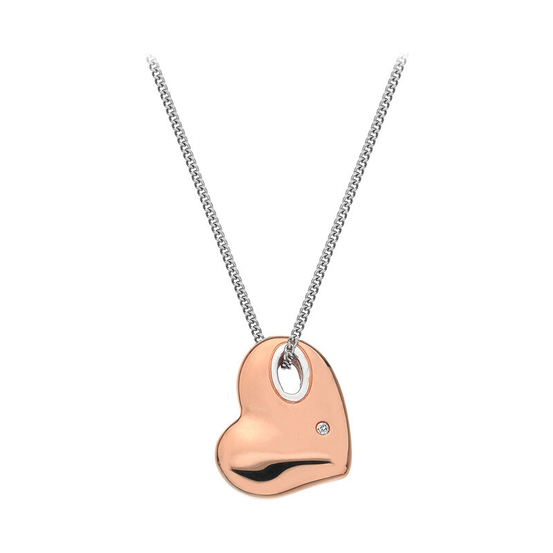 Hot Diamonds Náhrdelník Lunar Pebble Heart Gold DP579