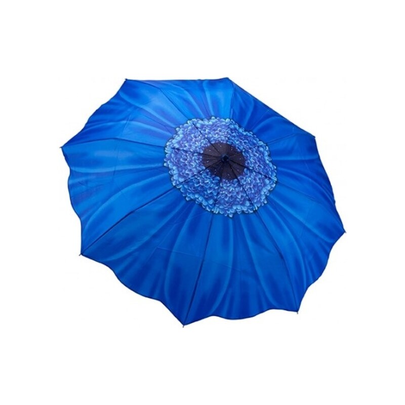 Blooming Brollies Dámský skládací plně automatický deštník Galleria Floral Blue Daisy GFFDB