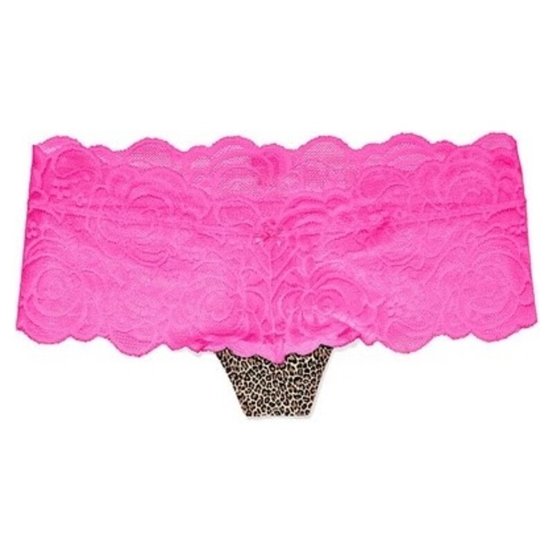 Victoria´s Secret Dámské kalhotky Pink Rose Lace růžové