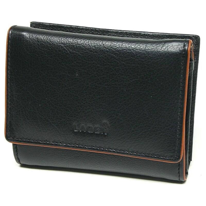 Lagen Dámská kožená peněženka Black/Cognac LM-290507/CN