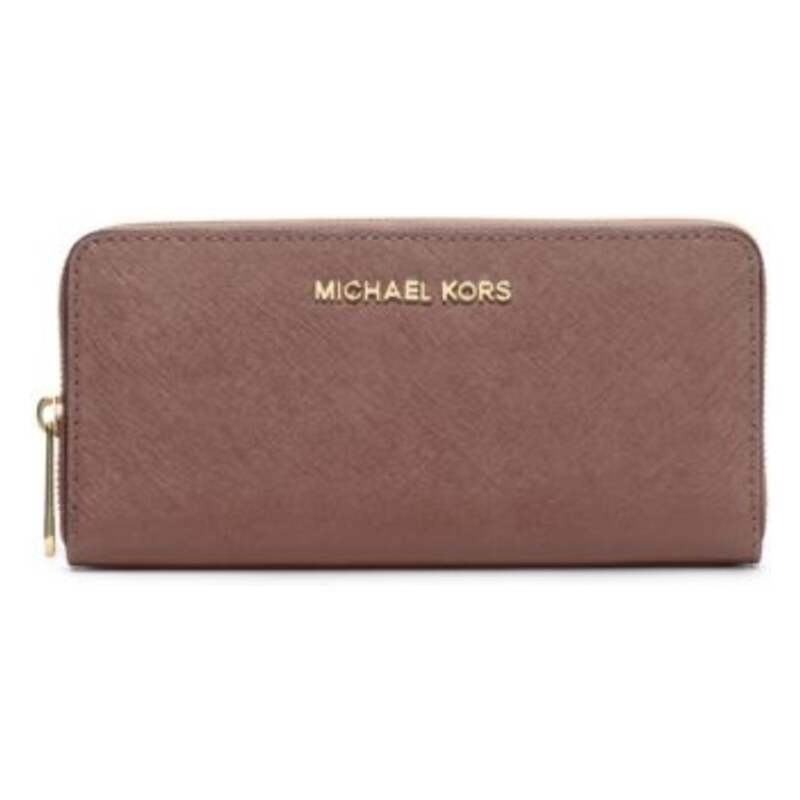 Michael Kors Elegantní kožená peněženka Jet Set Travel Safiano Leather Continental rose