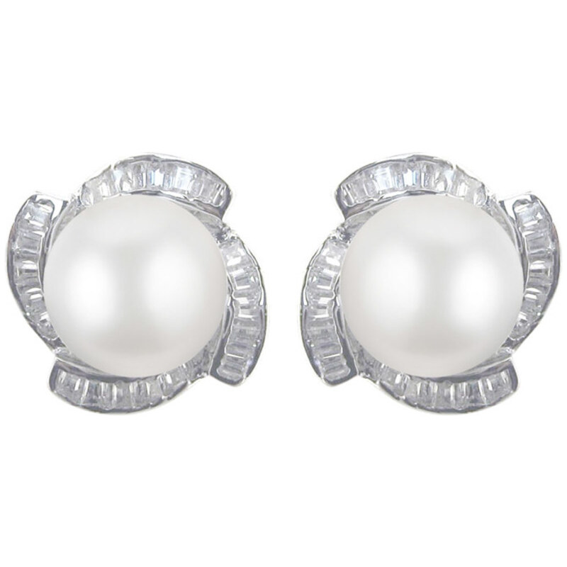 Toscow Stříbrné náušnice s perlou SE-02290402-W-FP