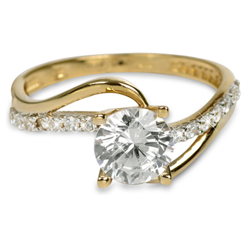 Brilio Zlatý prsten s krystaly 229 065 00136