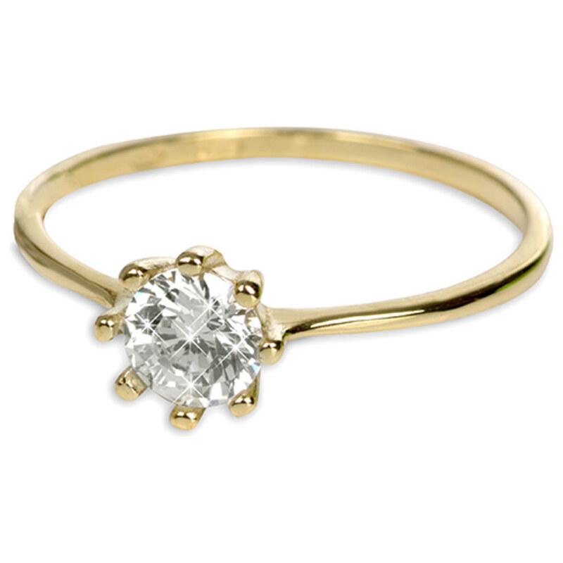 Brilio Zlatý zásnubní prsten s krystalem 226 001 00934