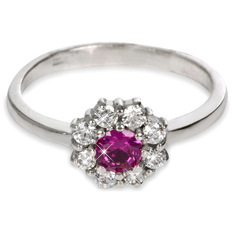 Troli Stříbrný prsten s krystaly 426 001 00432 04 - růžový