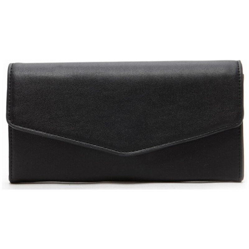 Forever 21 Elegantní peněženka Faux Leather Wallet-černá