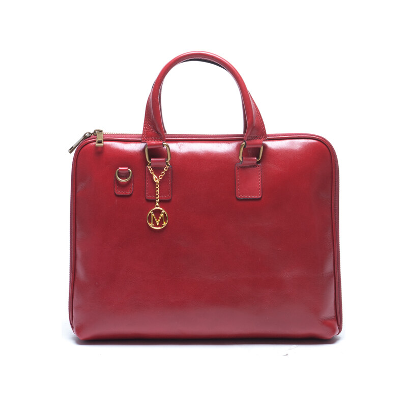 Mangotti Elegantní kožená kabelka 375 Rosso