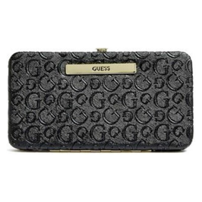 Guess Elegantní černá peněženka Cleopatra Framed Logo-Embossed