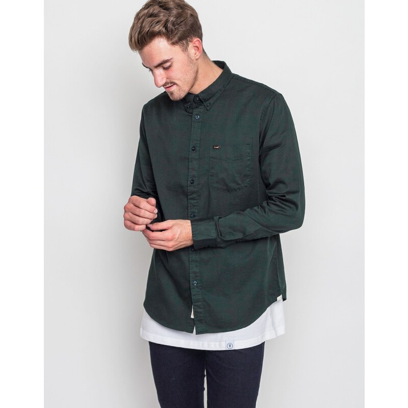 Košile Lee BUTTON DOWN DK Bottle Green