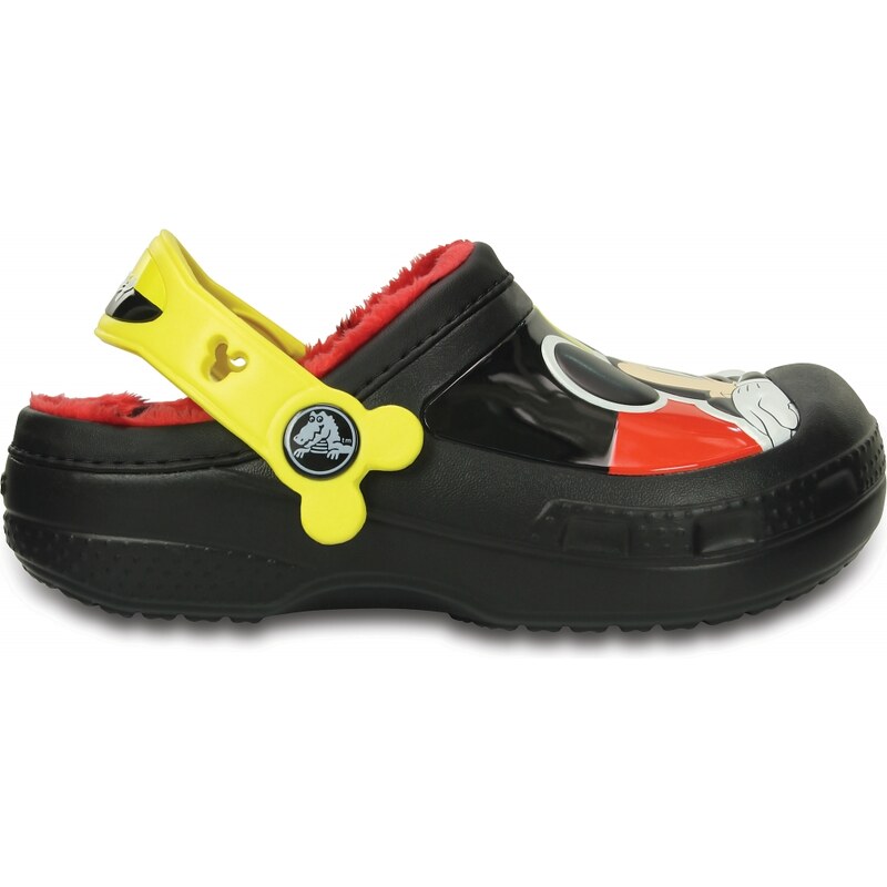 Crocs Clog Unisex Black Creative Crocs Mickey Fuzz Lined