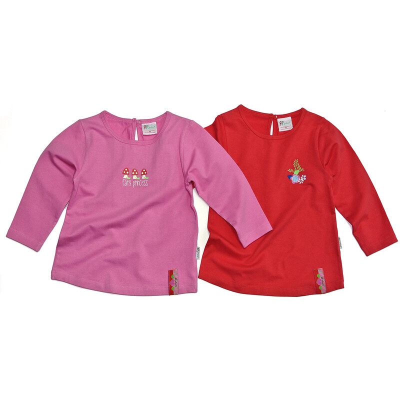 Gelati Dívčí set 2 ks triček - růžovo-červené