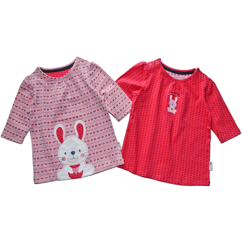 Gelati Dívčí set 2 ks triček s králíkem - barevná